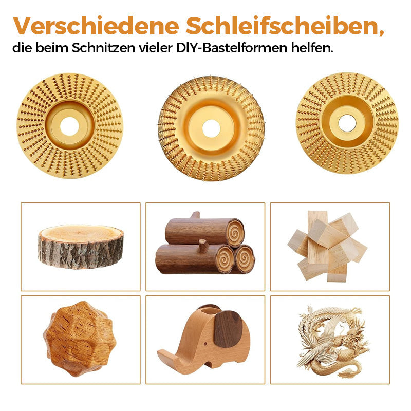 Holzschleifscheiben-Set (3-teilig) – Professionelles Fräsen, Schleifen und Formen