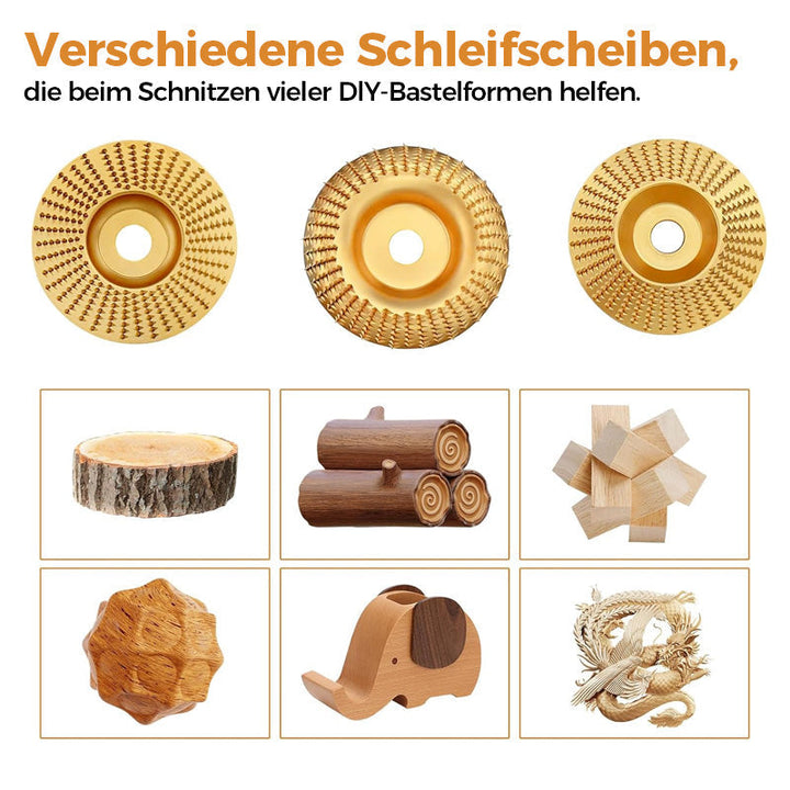 Holzschleifscheiben-Set (3-teilig) – Professionelles Fräsen, Schleifen und Formen