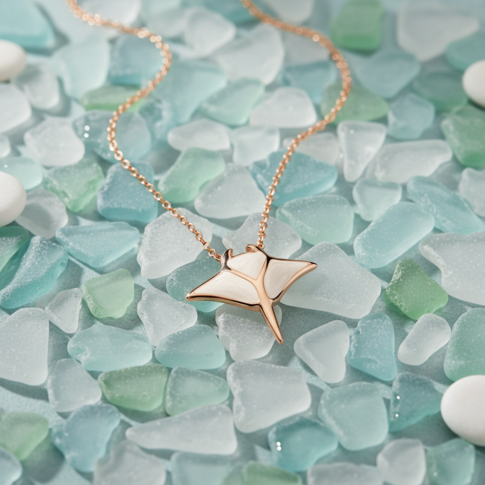 🌊 Manta-Ray-Halskette – Elegante Meeres-Atmosphäre