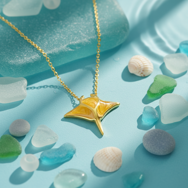🌊 Manta-Ray-Halskette – Elegante Meeres-Atmosphäre