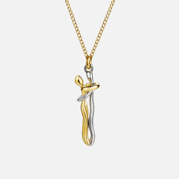 💞 „Umarmung der Seele“ – Symbolische Gold-Silber-Kette