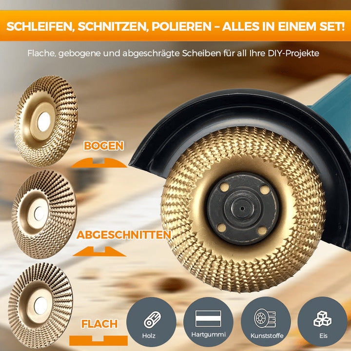 Holzschleifscheiben-Set (3-teilig) – Professionelles Fräsen, Schleifen und Formen