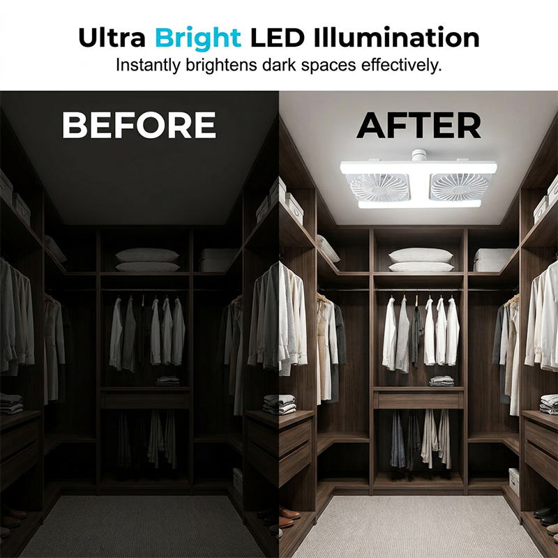 Deckenventilator mit Doppelkopf und LED-Beleuchtung – modernes Design mit Fernbedienung für das Wohnzimmer und das Schlafzimmer