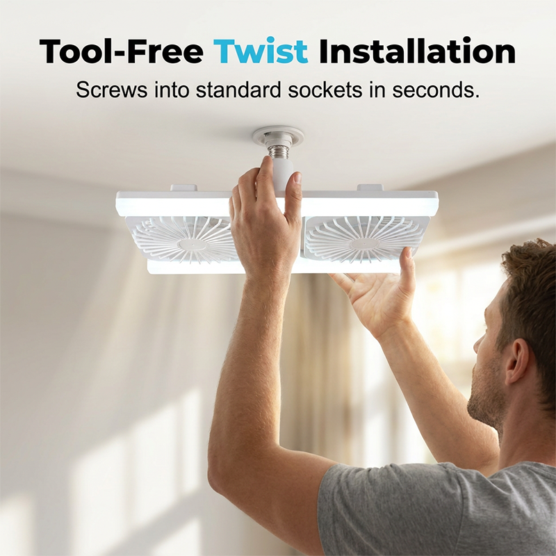 Deckenventilator mit Doppelkopf und LED-Beleuchtung – modernes Design mit Fernbedienung für das Wohnzimmer und das Schlafzimmer