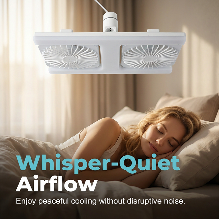 Deckenventilator mit Doppelkopf und LED-Beleuchtung – modernes Design mit Fernbedienung für das Wohnzimmer und das Schlafzimmer