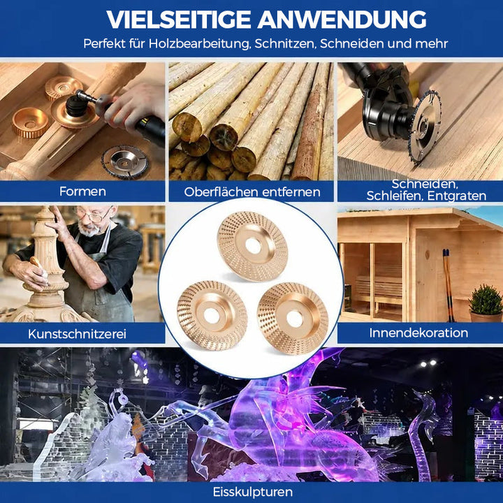 Holzschleifscheiben-Set (3-teilig) – Professionelles Fräsen, Schleifen und Formen