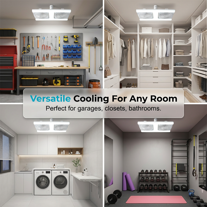 Deckenventilator mit Doppelkopf und LED-Beleuchtung – modernes Design mit Fernbedienung für das Wohnzimmer und das Schlafzimmer