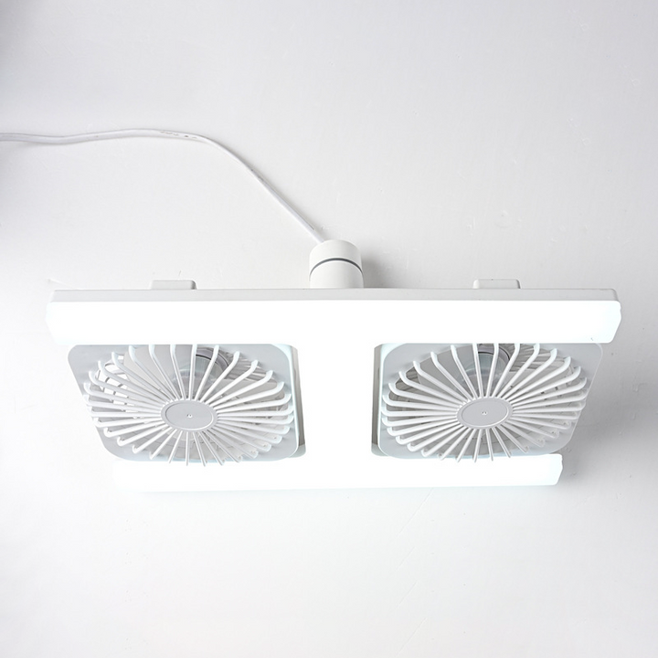 Deckenventilator mit Doppelkopf und LED-Beleuchtung – modernes Design mit Fernbedienung für das Wohnzimmer und das Schlafzimmer