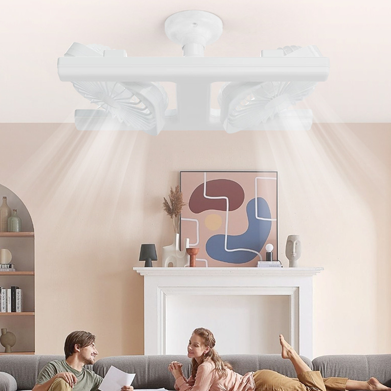 Deckenventilator mit Doppelkopf und LED-Beleuchtung – modernes Design mit Fernbedienung für das Wohnzimmer und das Schlafzimmer