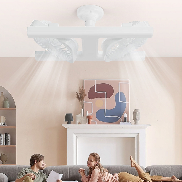 Deckenventilator mit Doppelkopf und LED-Beleuchtung – modernes Design mit Fernbedienung für das Wohnzimmer und das Schlafzimmer