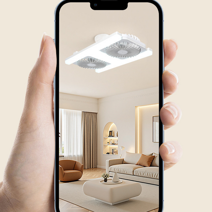 Deckenventilator mit Doppelkopf und LED-Beleuchtung – modernes Design mit Fernbedienung für das Wohnzimmer und das Schlafzimmer