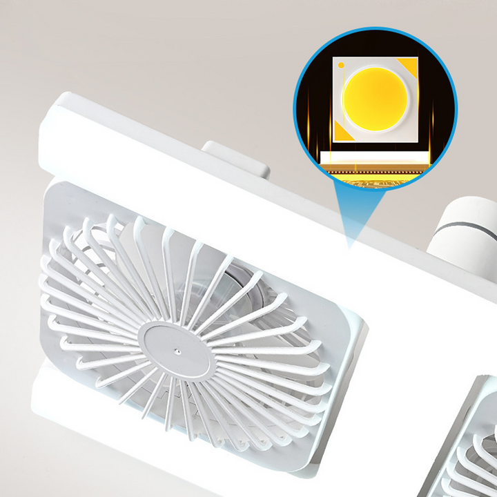 Deckenventilator mit Doppelkopf und LED-Beleuchtung – modernes Design mit Fernbedienung für das Wohnzimmer und das Schlafzimmer