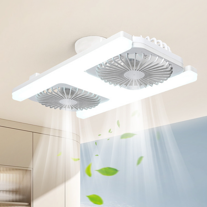 Deckenventilator mit Doppelkopf und LED-Beleuchtung – modernes Design mit Fernbedienung für das Wohnzimmer und das Schlafzimmer